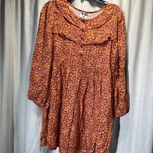 Cotton On Rust Floral Peasant Tunic NWT